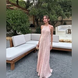 🆕(NWT) ZARA Bloggers Fav Halter Textured Frayed Midi/Maxi Dress. Size MEDIUM